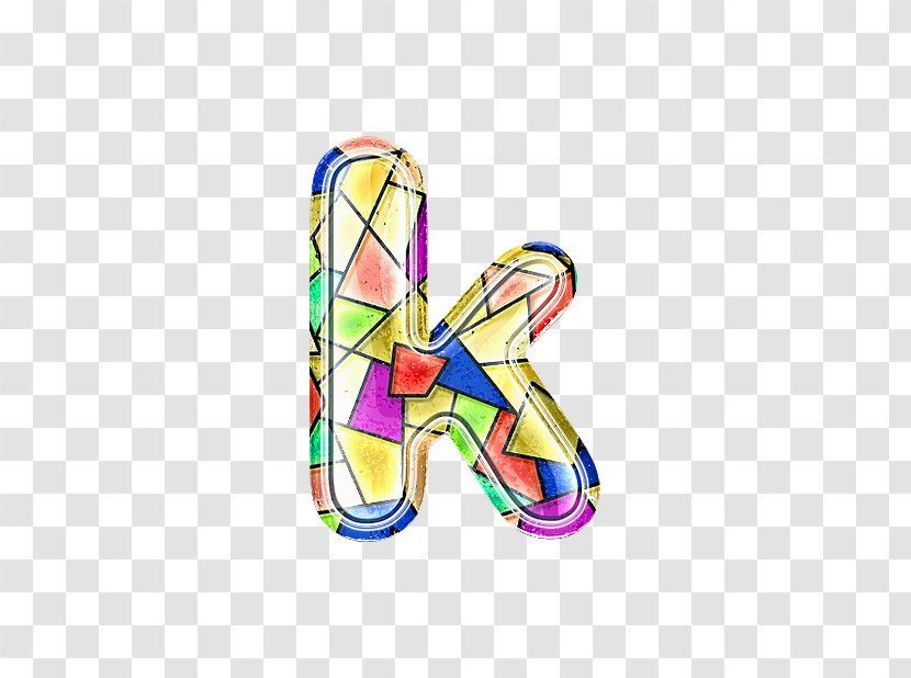 Butterfly Shoe Font - Footwear - Stained Glass Letter K Transparent PNG