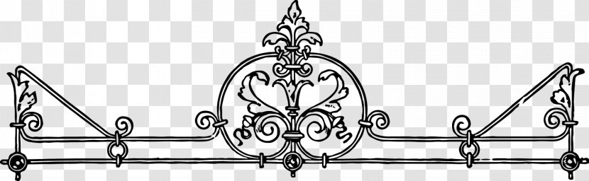 Scroll Line Art Ornament Clip - Monochrome - Design Transparent PNG