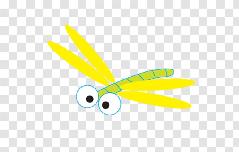 Clip Art - Insect - Cartoon Yellow Dragonfly Transparent PNG
