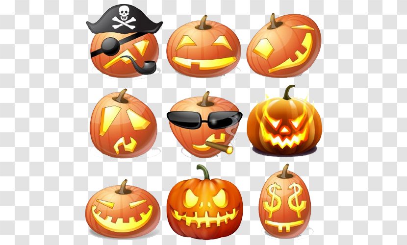 Jack-o'-lantern Calabaza Pumpkin Halloween - Squash - A Lovely Icon Transparent PNG
