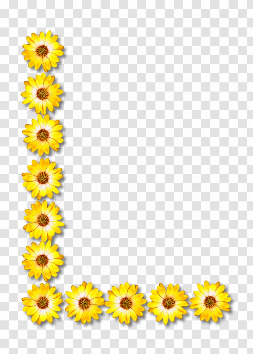 Common Sunflower Clip Art Vector Graphics - Royaltyfree - Floral Alphabet L Transparent PNG