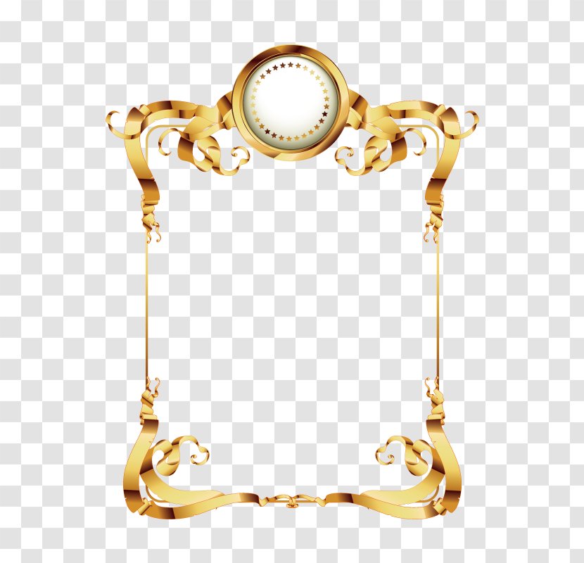 Euclidean Vector Gratis - Body Jewelry - Beautifully Decorated Golden Border Transparent PNG