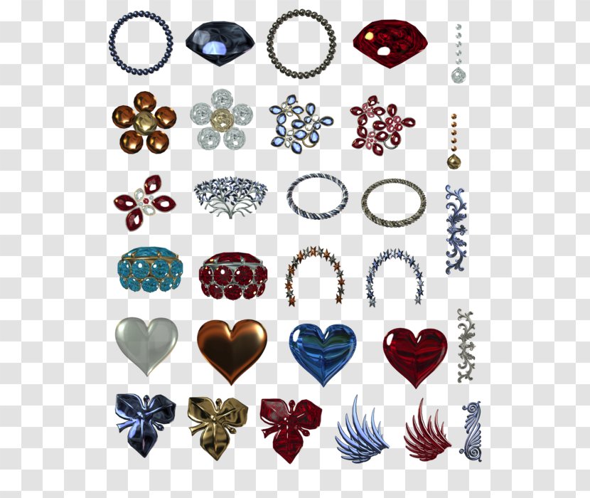 Heart Font Body Jewellery M-095 - Attaching Background Transparent PNG