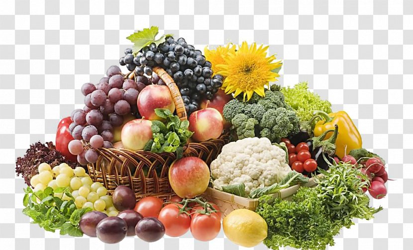 Organic Food Vegetable Fruit - Basket - 3d Sketch Picture Material Transparent PNG