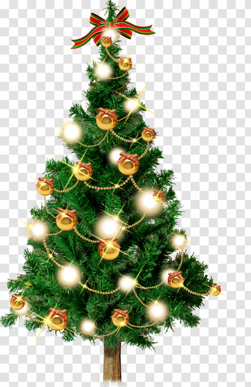 Santa Claus Christmas Tree Decoration Ornament - Fir Trees Illuminating Transparent PNG