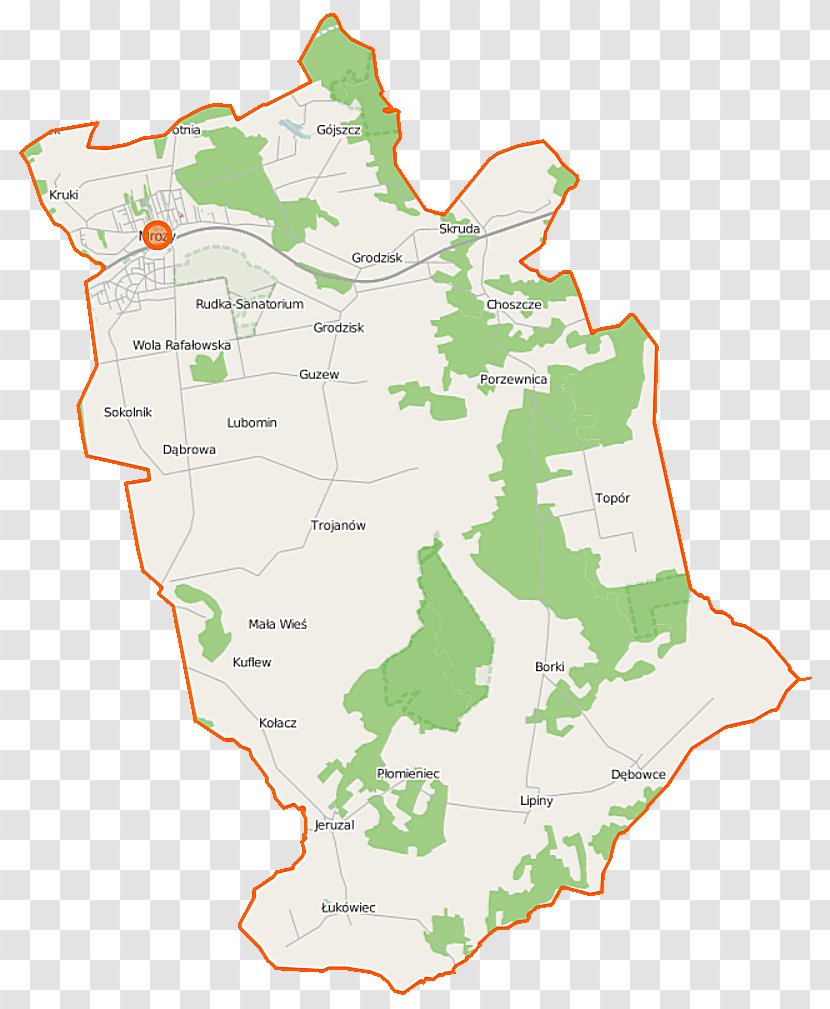Mrozy, Mińsk County Jeruzal, Rudka, Siedlce Kuflew - Poland - Map Transparent PNG