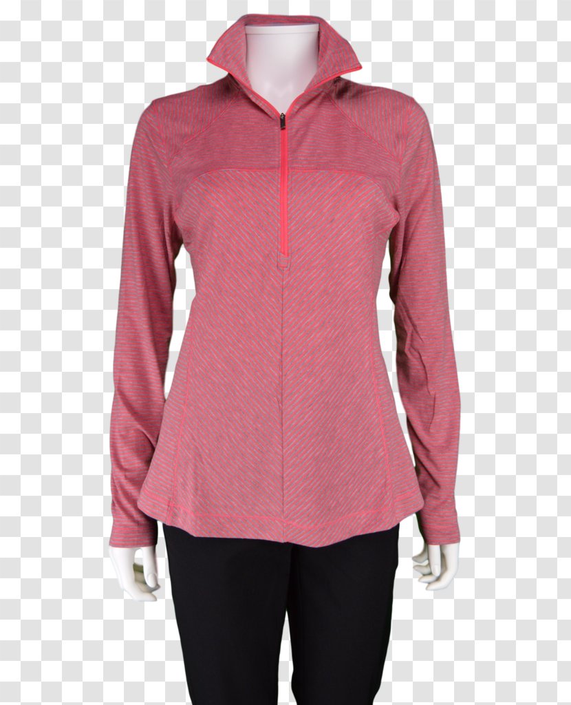 Sun Protective Clothing Sleeve Shirt Golf - Magenta - Women's European Border Stripe Transparent PNG