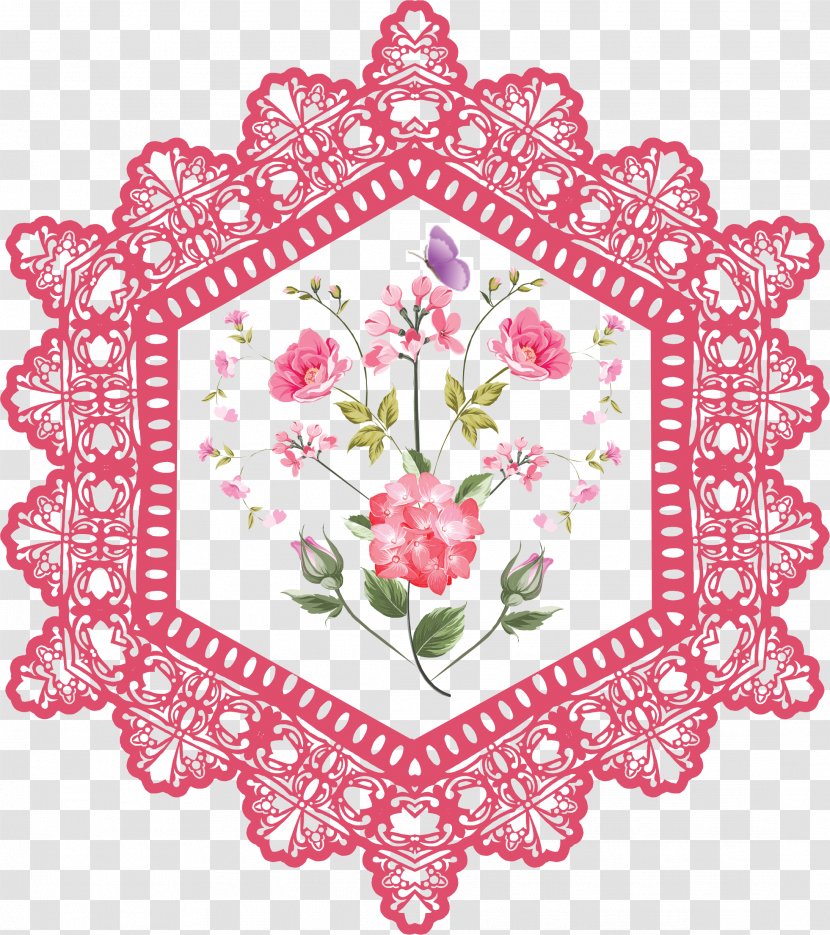 Floral Design Embroidery Doily Pattern - Art Transparent PNG
