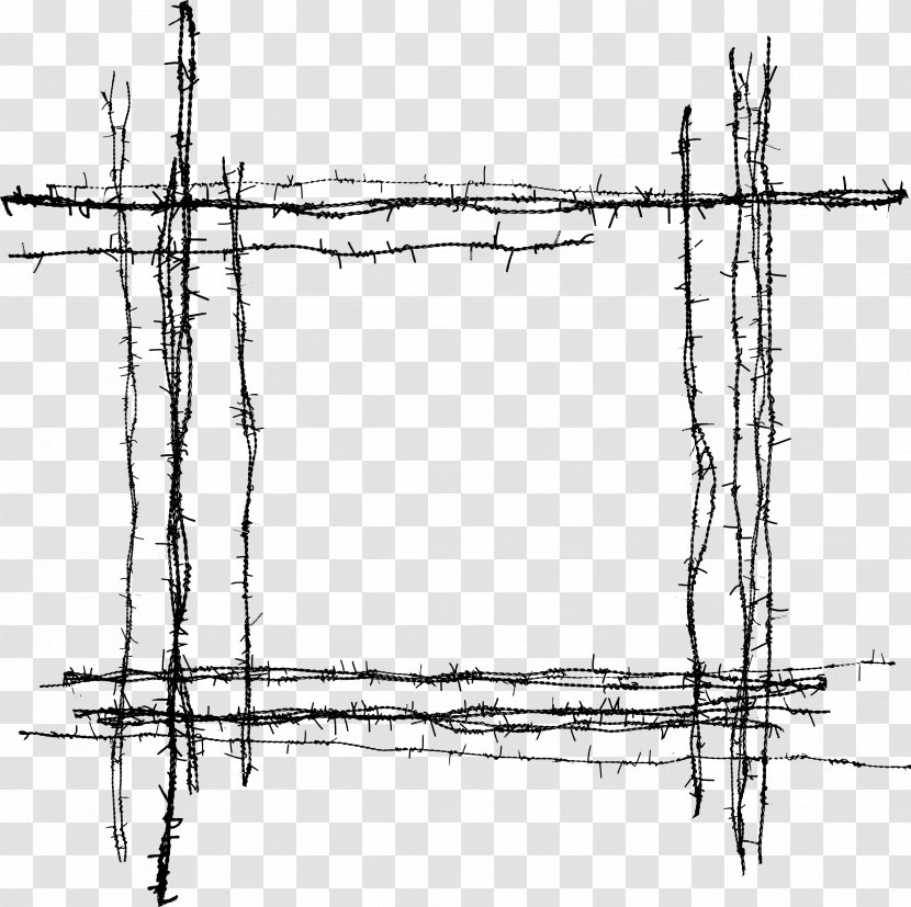 Barbed Wire Fence - Drawing - Material Transparent PNG