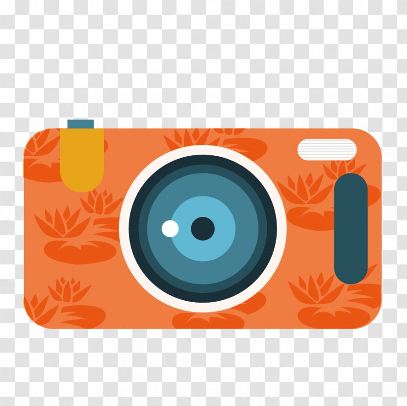 Digital Cameras - Data - Vector Orange Camera Transparent PNG