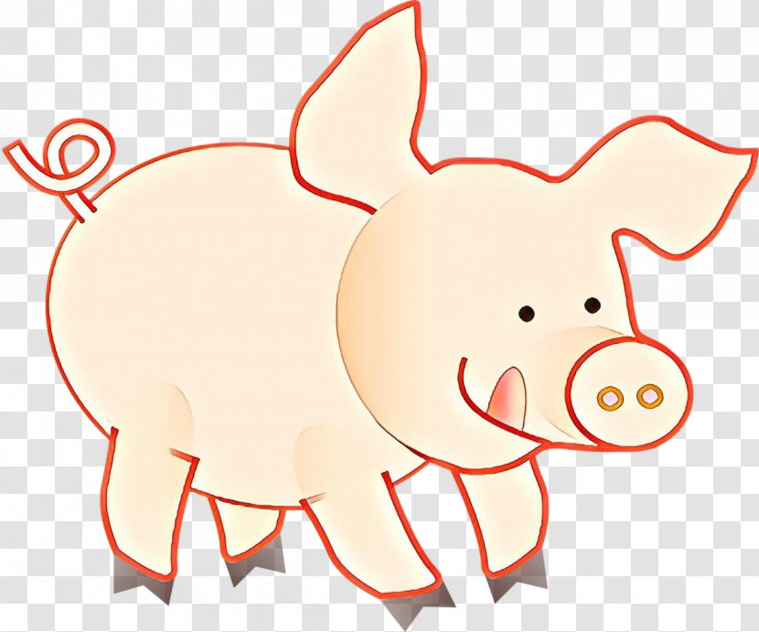 Clip Art Vector Graphics Drawing Large White Pig - Domestic - Suidae Transparent PNG