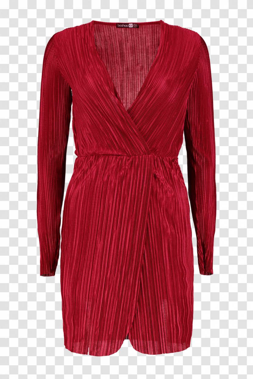Maroon Sleeve Outerwear Dress Neck - Party Transparent PNG