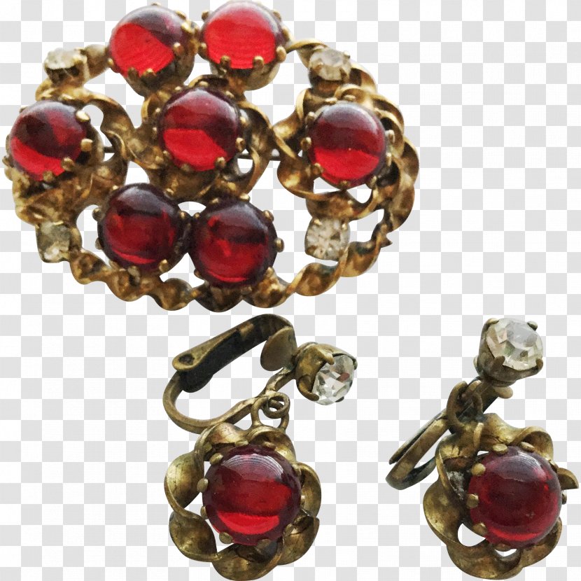 Earring Ruby Brooch Imitation Gemstones & Rhinestones Jewellery - Gemstone Transparent PNG