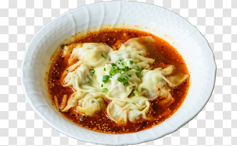 Noodle Soup Chinese Cuisine Sichuan 美と健康 本格四川料理の麻辣大学 Wonton - Asian Food - Boiled Dumplings Transparent PNG