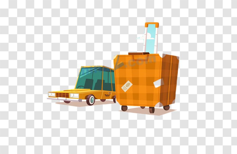 Travel Website Suitcase Road Trip - Cartoon Retro Luggage Transparent PNG