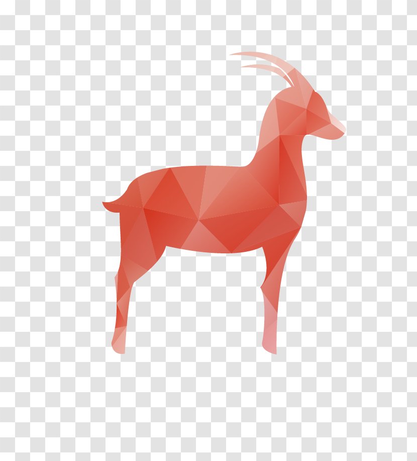 Goat Sheep Download - Dog Like Mammal - Vector Red Geometric Transparent PNG