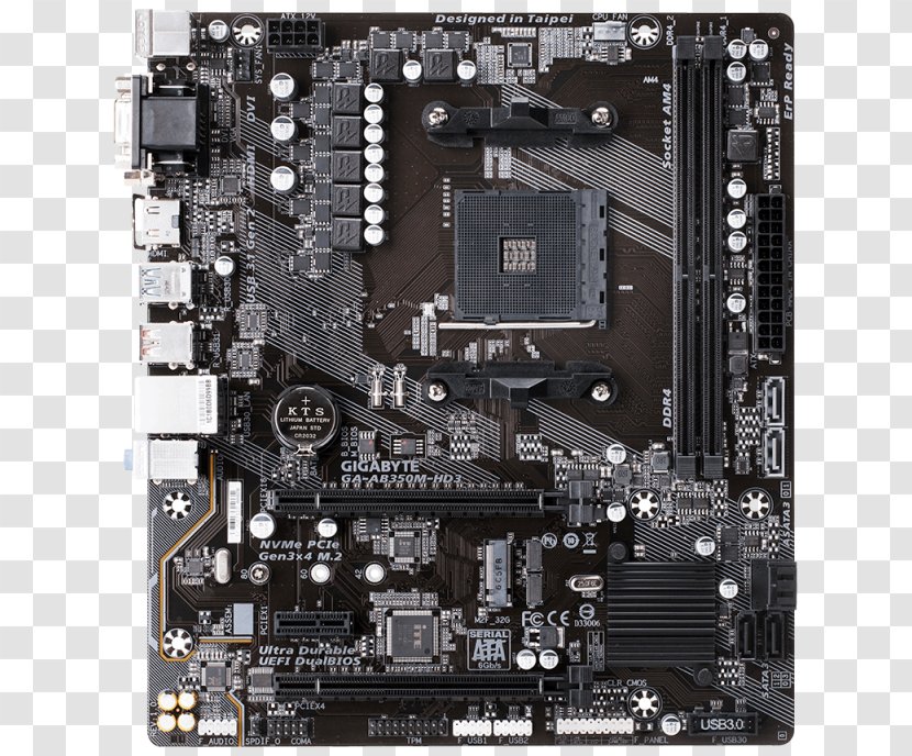 Gigabyte GA-AB350M-HD3 AMD B350 Socket AM4 Motherboard GIGABYTE GA-AB350M-Gaming 3 MicroATX - Amd Crossfirex - Am4 Transparent PNG