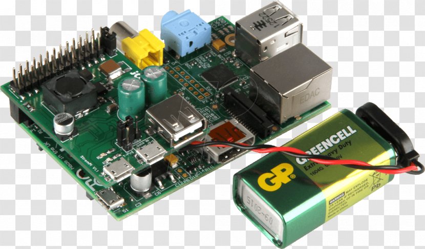 Microcontroller Raspberry Pi Electronics Power Converters Printed Circuit Board - Tv Tuner Card - Watercolor Transparent PNG