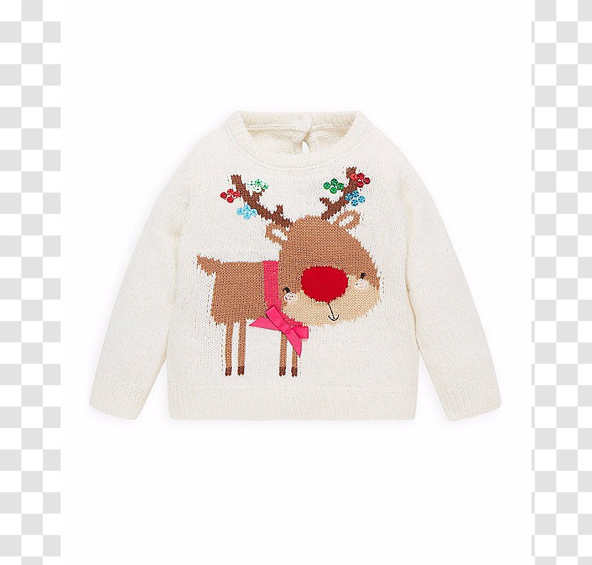 Reindeer Long-sleeved T-shirt Sweater - Long Sleeved T Shirt - Christmas Jumper Transparent PNG