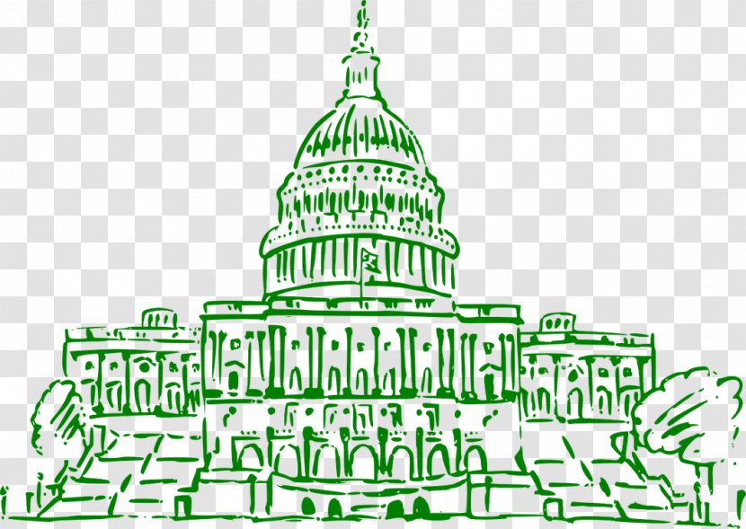 United States Capitol Dome White House Texas State Drawing - Black And Transparent PNG