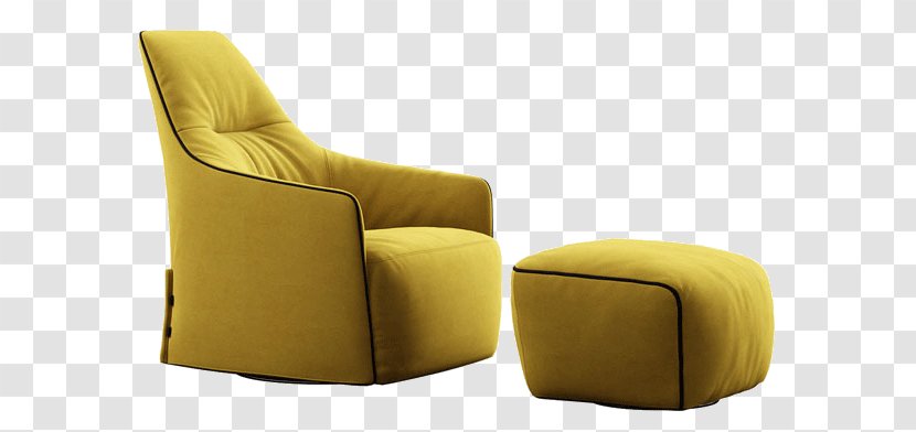 Eames Lounge Chair Table Couch 3D Modeling Ottoman - Yellow Armchair Transparent PNG
