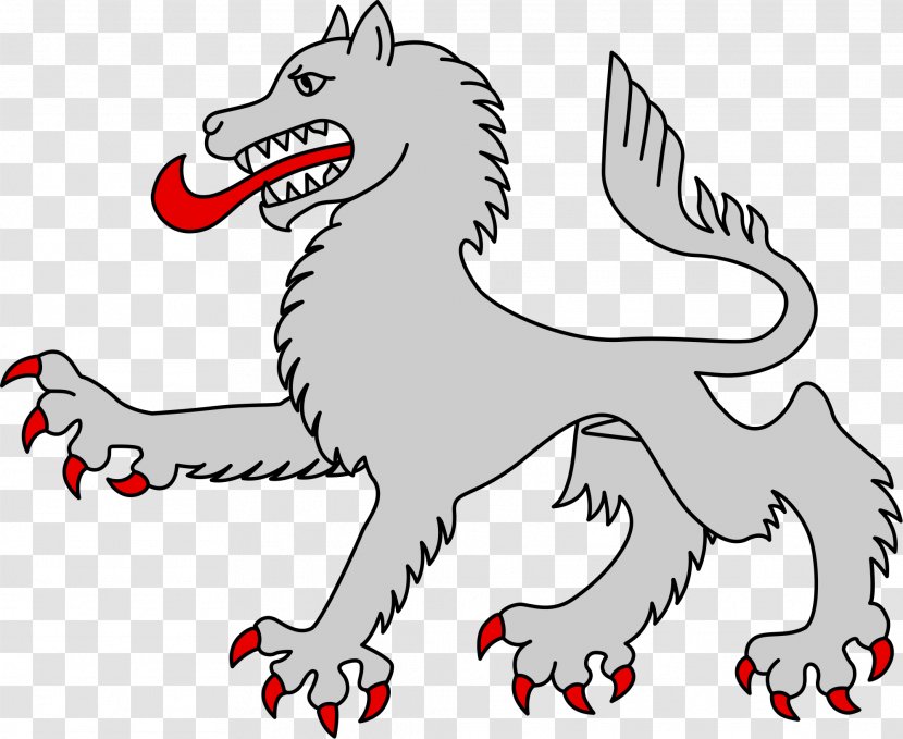 Gray Wolf Wolves In Heraldry Line Art - Artwork Transparent PNG
