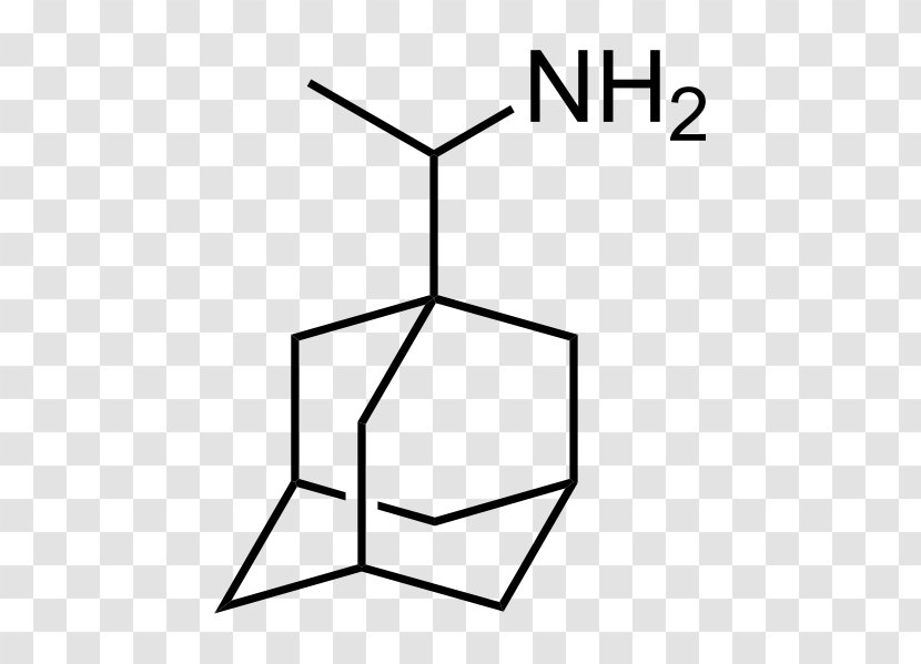 Adamantane NMDA Receptor Impurity Amantadine Methyl Group - Line Art - Stereoscopic Transparent PNG