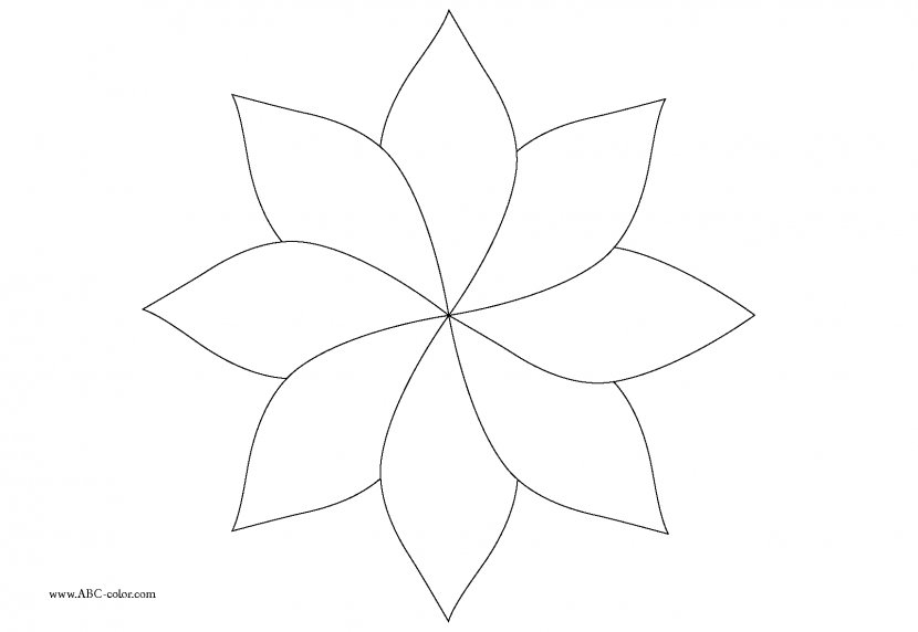 Line Art Symmetry Point Angle - Flower - Eight Petal Template Transparent PNG