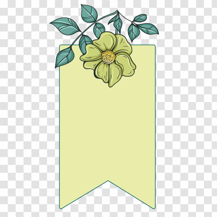 Green Adobe Illustrator - Rectangle - Vector Illustration Of Hand Painted Flowers Hanging Flag Border Transparent PNG