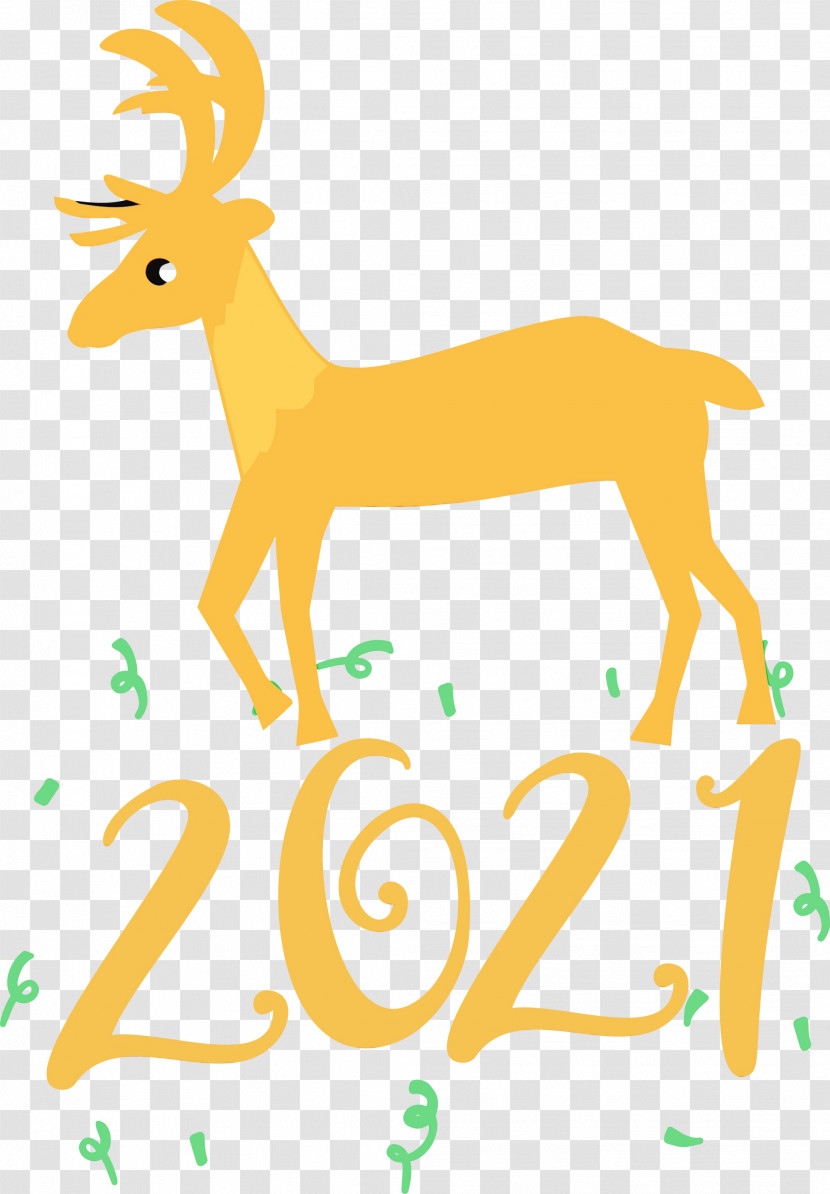 Deer Logo Text Calligraphy Cartoon Transparent PNG