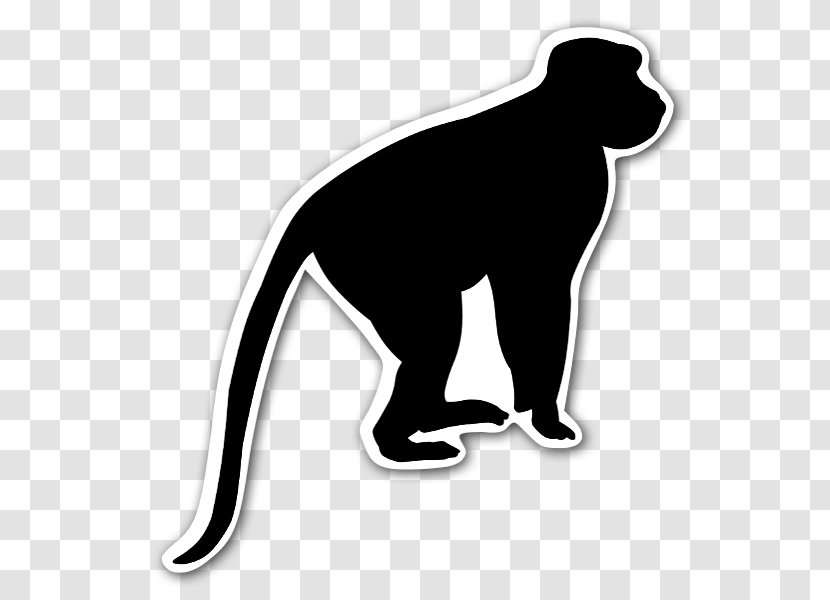 Primate Chimpanzee Monkey Ape Silhouette - Black And White Transparent PNG