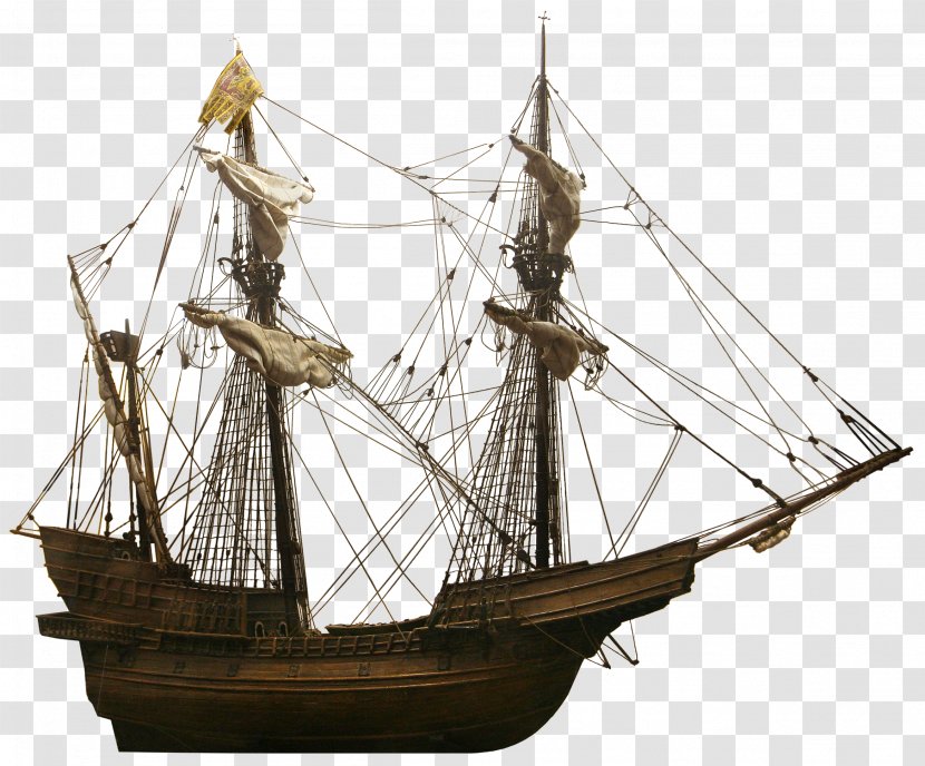 Galleon Sailing Ship Carrack - Ancient Sailboat Transparent PNG