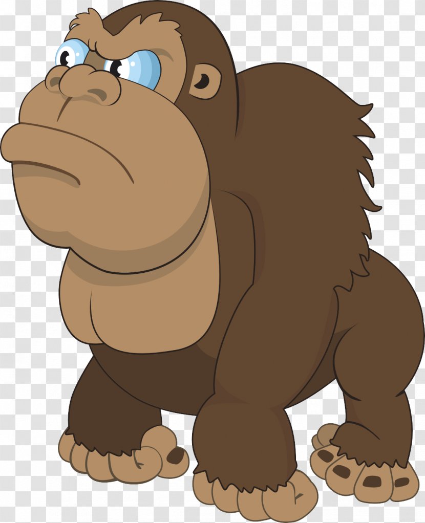 Gorilla Cartoon Ape Drawing - Mammal - King Kong Transparent PNG