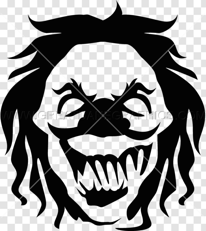 Black And White Visual Arts Evil Clown Clip Art Transparent PNG