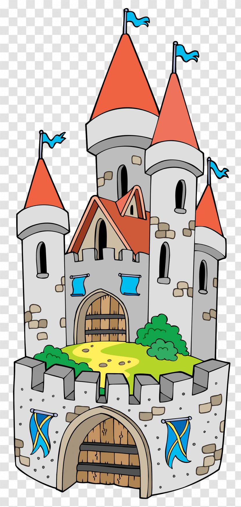 castle cartoon fortification clip art photography the tower above blue flag transparent png pnghut