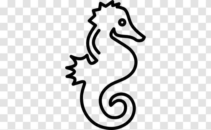 Seahorse - Vertebrate - Monochrome Transparent PNG