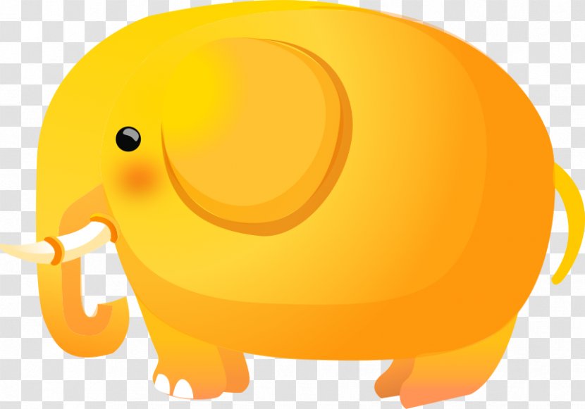 Vector Graphics Elephant Euclidean Yellow Drawing - Gif Transparent PNG