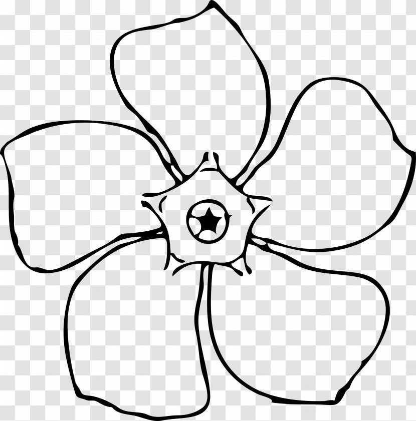 Flower Black And White Drawing Clip Art - Silhouette Transparent PNG