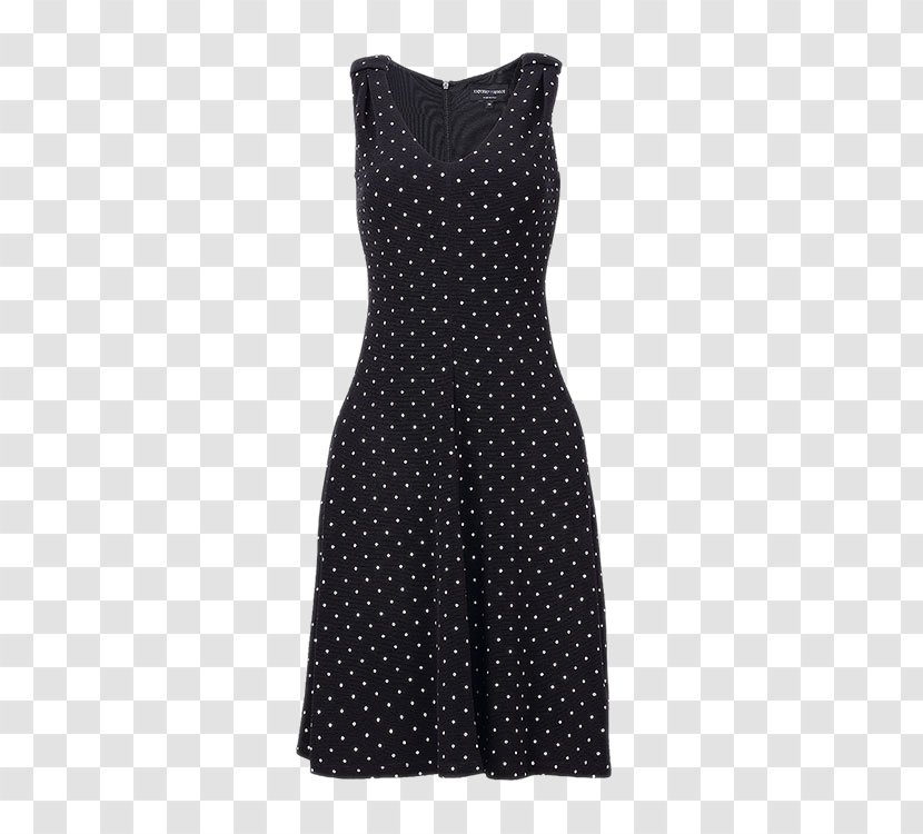 Polka Dot Black Dress Vintage Clothing - Little White Sleeveless V-neck Transparent PNG