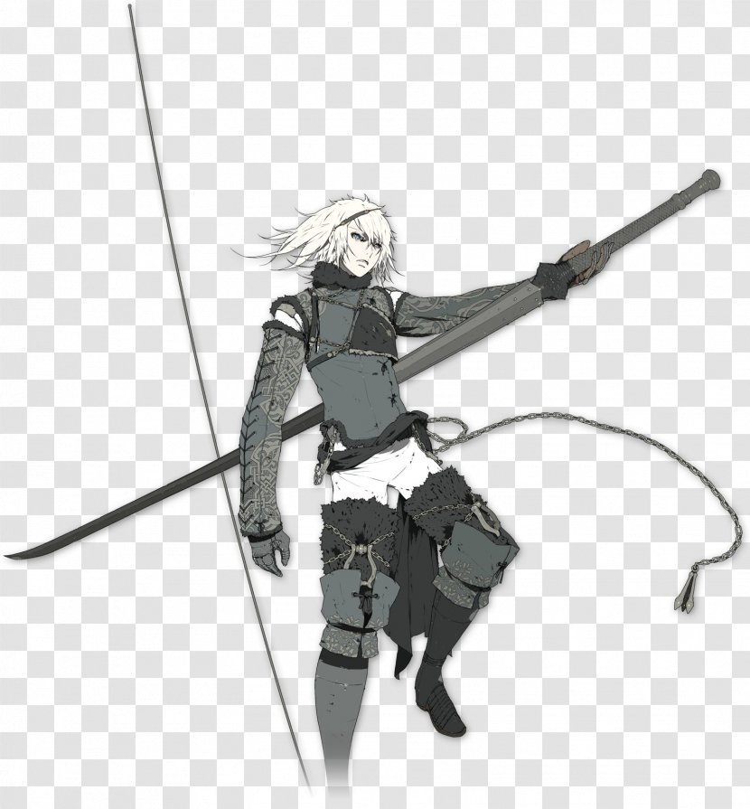 Nier: Automata Work Of Art Video Game - Watercolor - Holding Sword Transparent PNG