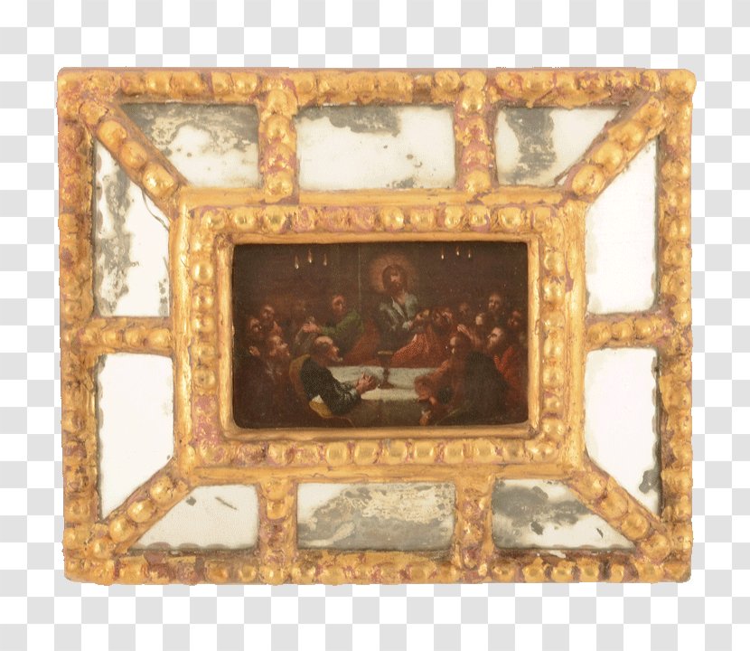 01504 Picture Frames Rectangle - Brass - The Last Supper Transparent PNG