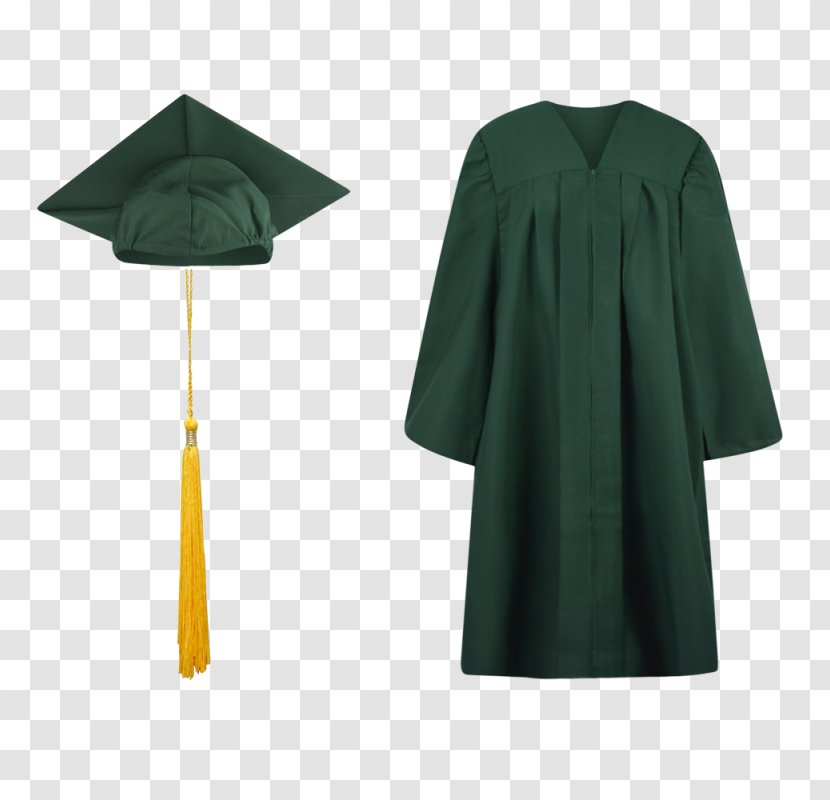 Green Academic Dress Gown Square Cap Graduation Ceremony - Robe - High School Transparent PNG