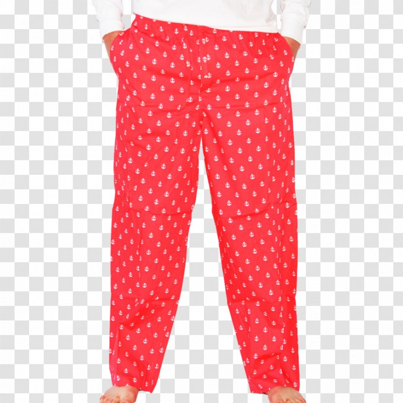 Polka Dot Pajamas Leggings Coral - Red Anchor Transparent PNG