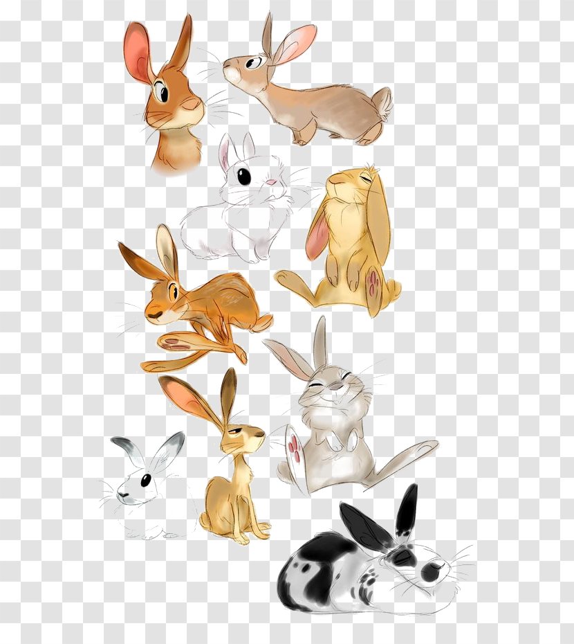Bugs Bunny Roger Rabbit Hare Drawing - Rabits And Hares - Hand-painted Collection Transparent PNG