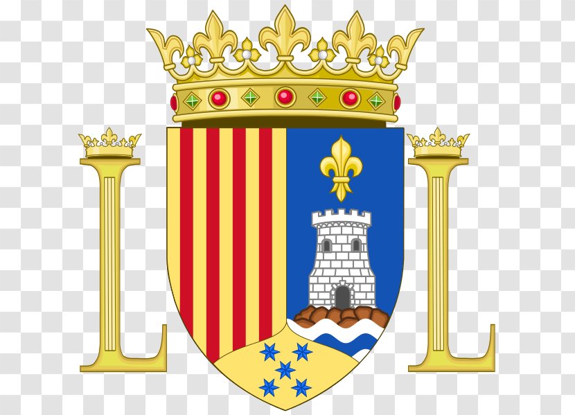 Clip Art Crown Of Castile Aragon Coat Arms Spain - Isabella I Transparent PNG