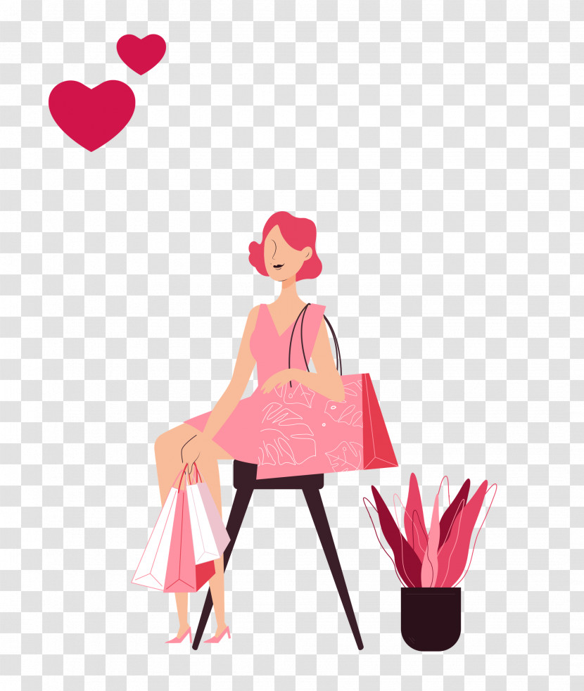 M-095 Heart Sitting Pink M Character Transparent PNG