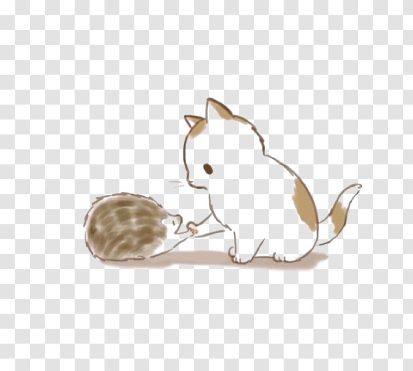 We Heart It Drawing - Cartoon - Cat And Hedgehog Transparent PNG