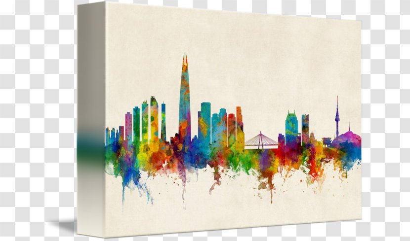 Seoul Canvas Print Printmaking Art - Printing - Skyline Transparent PNG