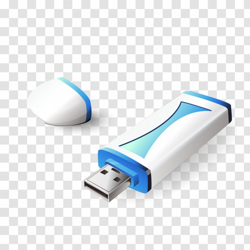 USB Flash Drive Memory Card Icon - Hard Drives - Blue Storage Transparent PNG