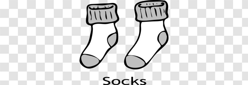 Sock Free Content Clip Art - Black And White - Socks Cliparts Transparent PNG